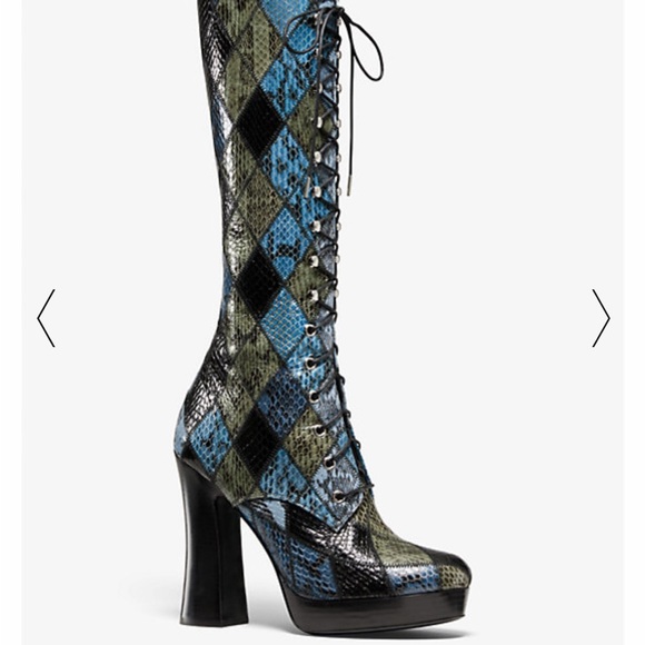 Stunning Michael Kors snakeskin patchwork boots, size 38.5 - Picture 2 of 9